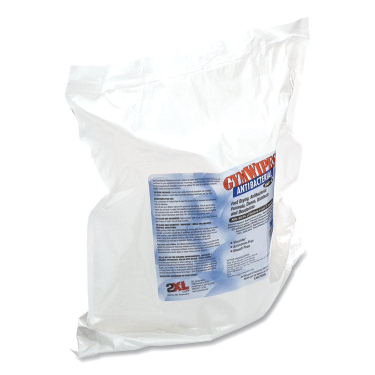 2XL Antibacterial Gym Wipes Refill, 1-Ply, 6 x 8, Unscented, White, 700 Wipes/Pack, 4 Packs/Carton (TXLL101) 4 buckets per case