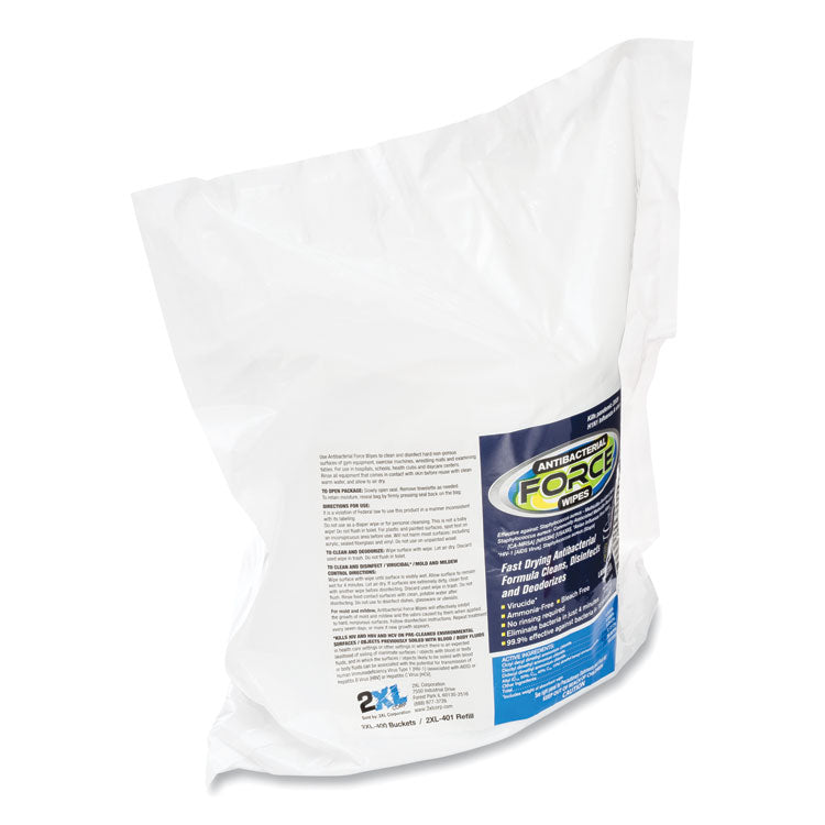 2XL FORCE Disinfecting Wipes Refill, 1-Ply, 6 x 8, Unscented, White, 900/Pack, 4 Packs/Carton (TXLL4014) Case of 3600