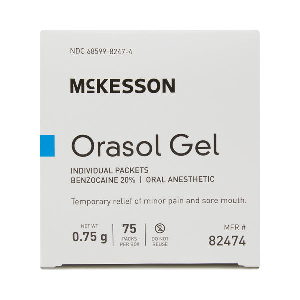 McKesson Oral Pain Relief 20% Strength Benzocaine Oral Gel 0.75 Gram (1111727_CS) 900/CS