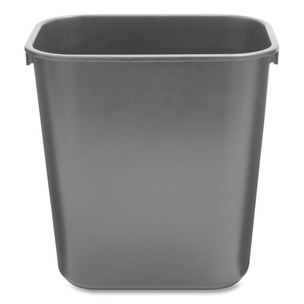 Rubbermaid® Commercial Deskside Plastic Wastebasket, 3.5 gal, Plastic, Black (RCP295500BK)