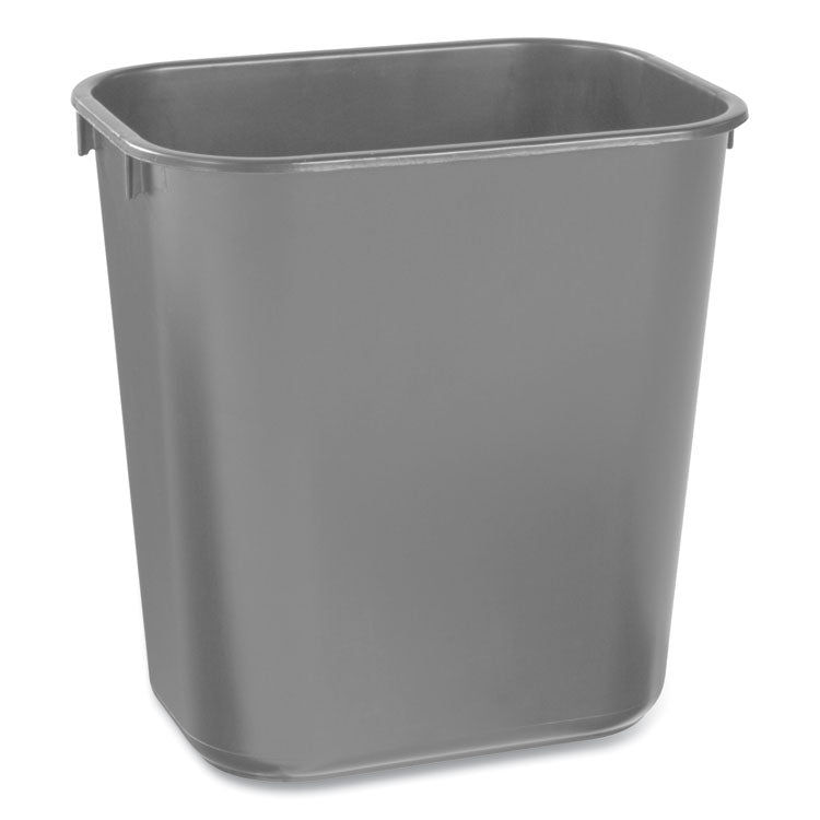 Rubbermaid® Commercial Deskside Plastic Wastebasket, 3.5 gal, Plastic, Black (RCP295500BK)