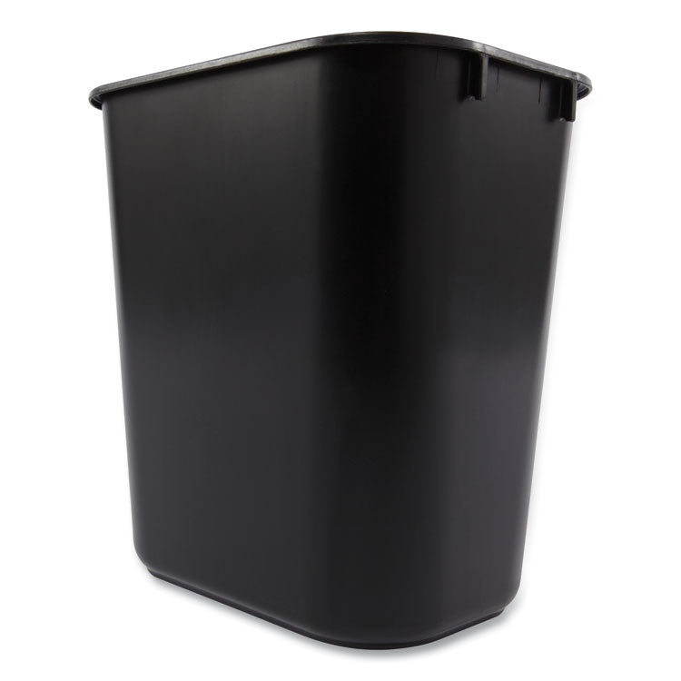 Rubbermaid® Commercial Deskside Plastic Wastebasket, 3.5 gal, Plastic, Black (RCP295500BK)