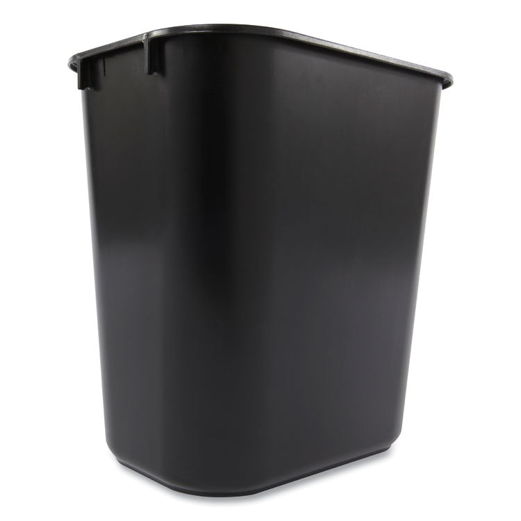 Rubbermaid® Commercial Deskside Plastic Wastebasket, 3.5 gal, Plastic, Black (RCP295500BK)