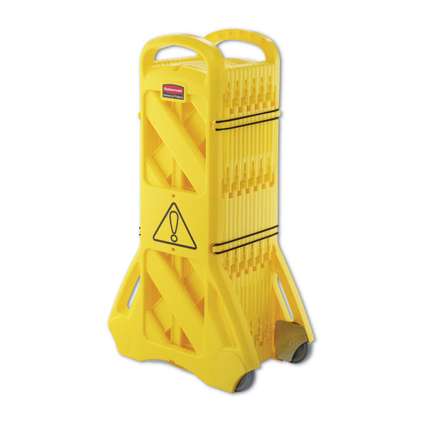 Rubbermaid® Commercial Portable Mobile Safety Barrier, Plastic, 13 ft x 40", Yellow (RCP9S1100YEL)
