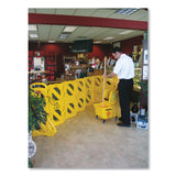 Rubbermaid® Commercial Portable Mobile Safety Barrier, Plastic, 13 ft x 40", Yellow (RCP9S1100YEL) Each