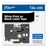 Brother P-Touch® TZe Standard Adhesive Laminated Labeling Tape, 0.7" x 26.2 ft, White on Black (BRTTZE345)