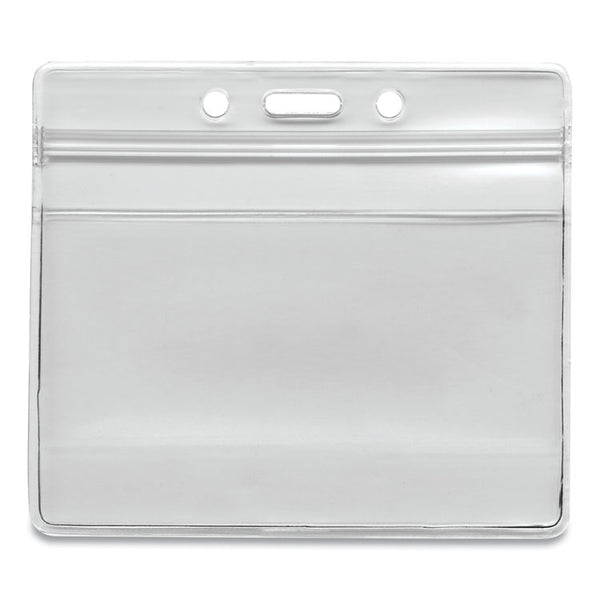 Advantus Resealable ID Badge Holders, Horizontal, Frosted 4.13" x 3.75" Holder, 3.75" x 2.62" Insert, 50/Pack (AVT75523) Box of 50