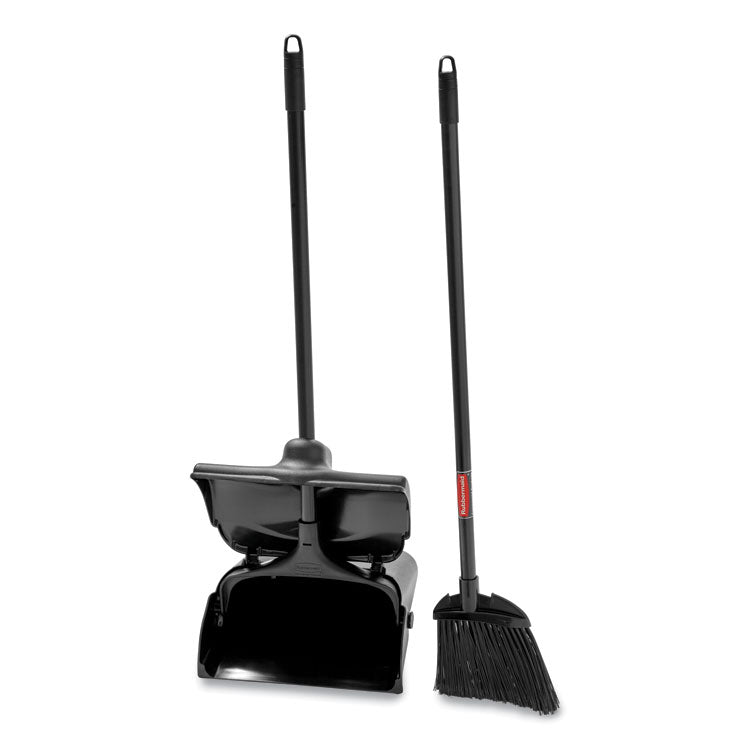 Rubbermaid® Commercial Lobby Pro Upright Dustpan, with Cover, 12.5w x 37h, Plastic Pan/Metal Handle, Black (RCP253200BLA)