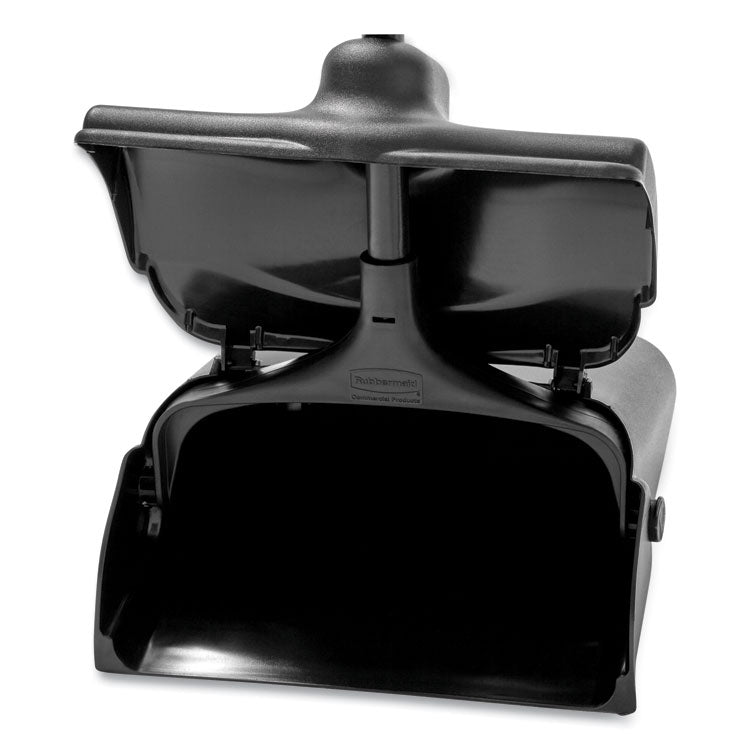 Rubbermaid® Commercial Lobby Pro Upright Dustpan, with Cover, 12.5w x 37h, Plastic Pan/Metal Handle, Black (RCP253200BLA)