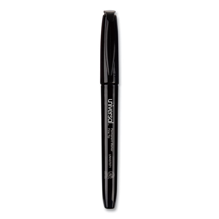 Universal™ Pen-Style Permanent Marker Value Pack, Fine Bullet Tip, Black, 36/Pack (UNV07070) 1 Set of 4 Markers