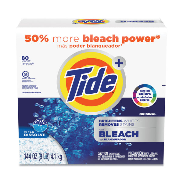 Tide Laundry Detergent with Bleach, HE Compatible, 80 Loads, Tide Original Scent, Powder, 144 oz Box, 2/Carton (PGC16667CT) Case of 2