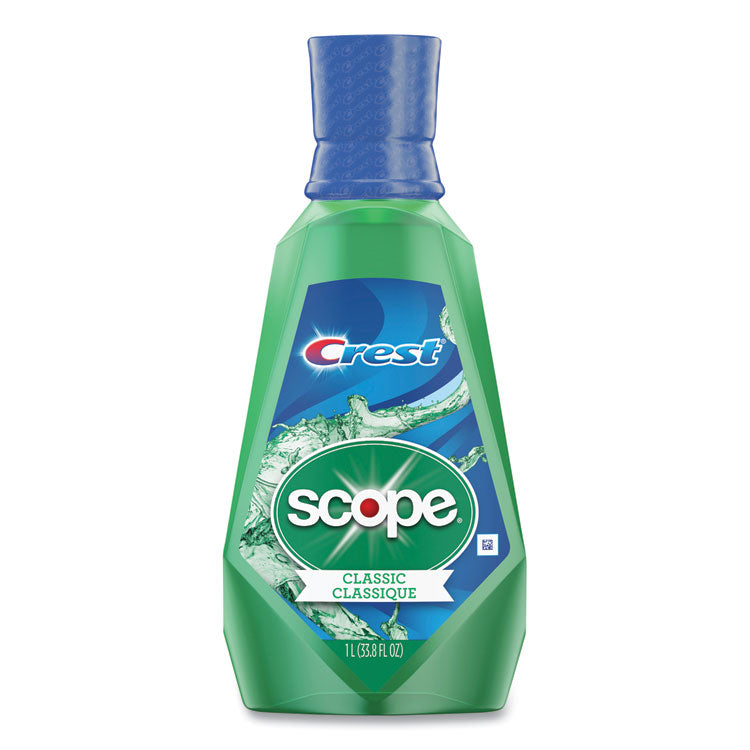 Crest® + Scope Mouth Rinse, Classic Mint, 1 L Bottle, 6/Carton (PGC95662)