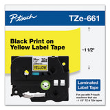 Brother P-Touch® TZe Standard Adhesive Laminated Labeling Tape, 1.4" x 26.2 ft, Black on Yellow (BRTTZE661)