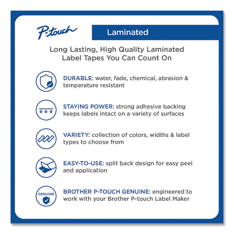 Brother P-Touch® TZe Standard Adhesive Laminated Labeling Tape, 0.94" x 26.2 ft, Black on Red (BRTTZE451) Each