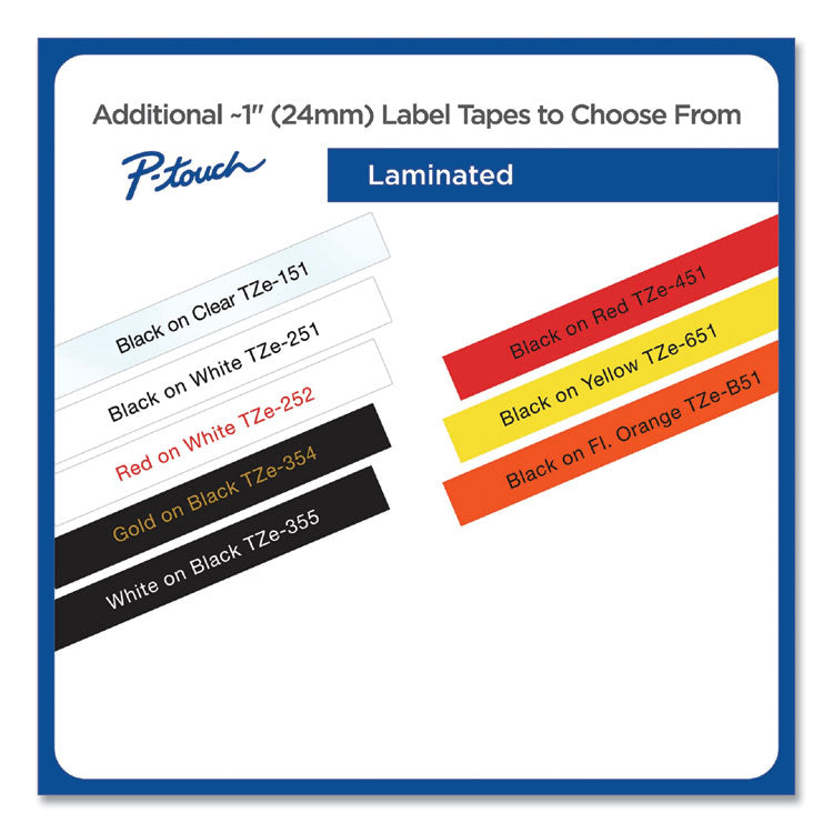 Brother P-Touch® TZe Standard Adhesive Laminated Labeling Tape, 0.94" x 26.2 ft, Black on Red (BRTTZE451) Each