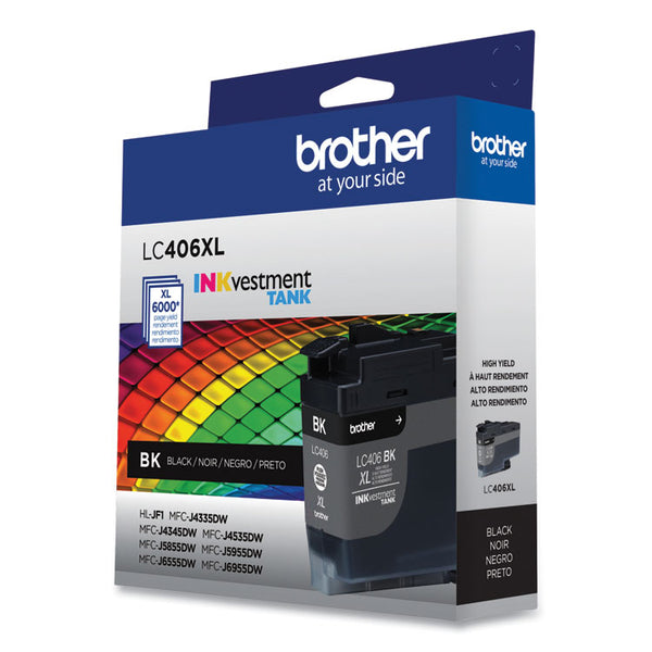 Brother LC406XLBKS INKvestment High-Yield Ink, 6.000 Page-Yield, Black (BRTLC406XLBKS)