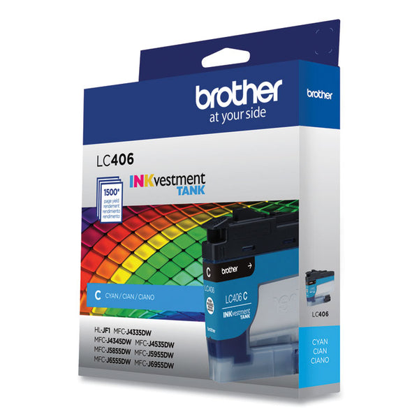 Brother LC406CS INKvestment Ink, 1,500 Page-Yield, Cyan (BRTLC406CS)