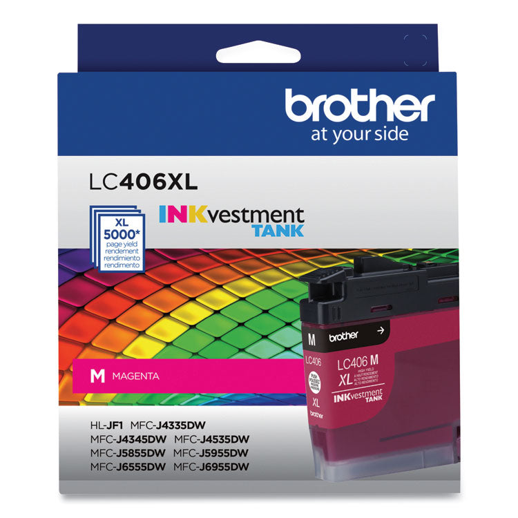 Brother LC406XLMS INKvestment High-Yield Ink, 5,000 Page-Yield, Magenta (BRTLC406XLMS)