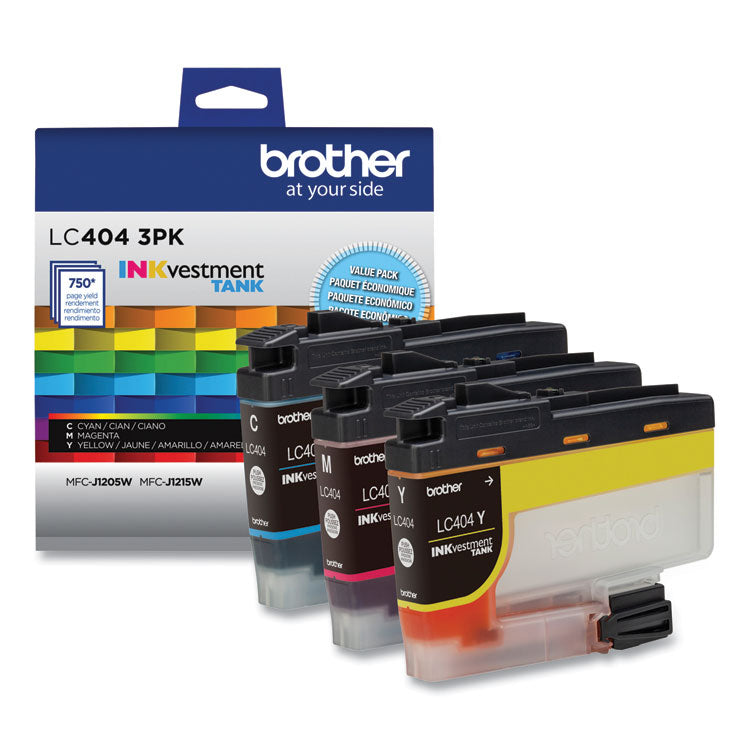 Brother LC4043PK INKvestment Ink, 750 Page-Yield, Cyan/Magenta/Yellow, 3/Pack (BRTLC4043PKS)