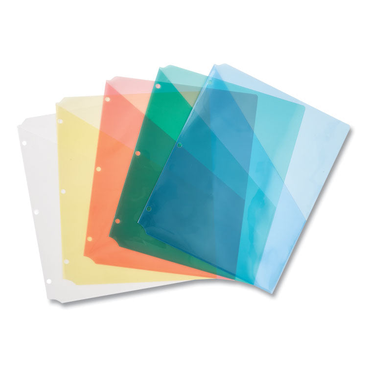 Avery® Binder Pockets, 3-Hole Punched, 9.25 x 11, Assorted Colors, 5/Pack (AVE75254)