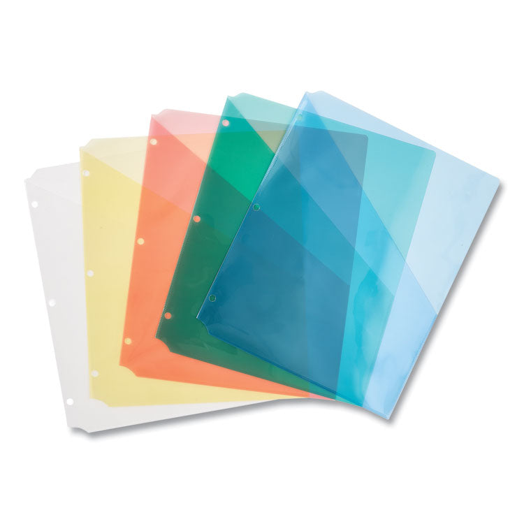 Avery® Binder Pockets, 3-Hole Punched, 9.25 x 11, Assorted Colors, 5/Pack (AVE75254) 1 Case of 5