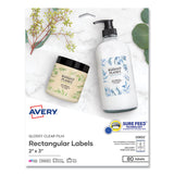 Avery® Print-to-the-Edge Labels with Sure Feed and Easy Peel, 2 x 3, Glossy Clear, 80/Pack (AVE22822)