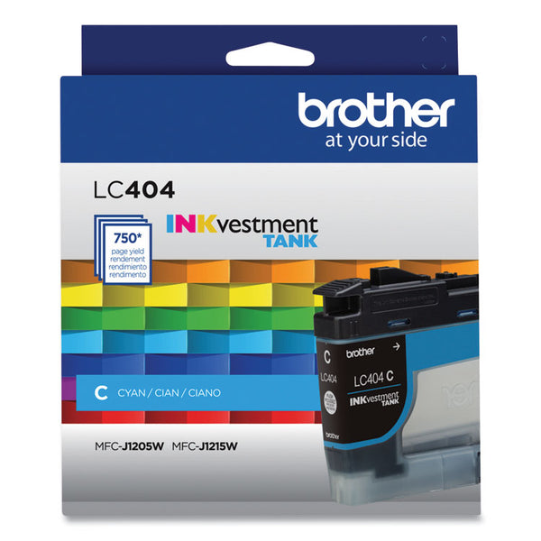 Brother LC404CS INKvestment Ink, 750 Page-Yield, Cyan (BRTLC404CS)