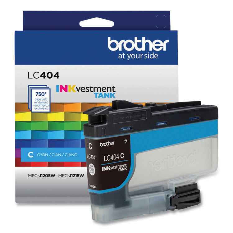 Brother LC404CS INKvestment Ink, 750 Page-Yield, Cyan (BRTLC404CS)