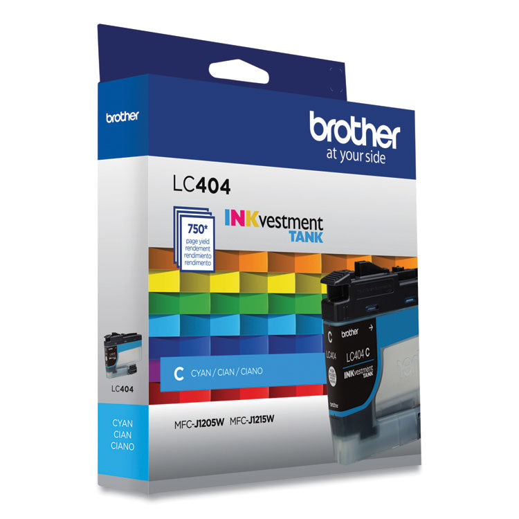 Brother LC404CS INKvestment Ink, 750 Page-Yield, Cyan (BRTLC404CS)