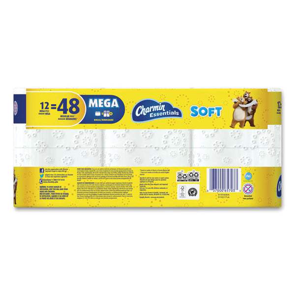 Charmin® Essentials Soft Bathroom Tissue, Septic Safe, 2-Ply, White, 352 Sheets/Roll, 12/Pack (PGC03159)