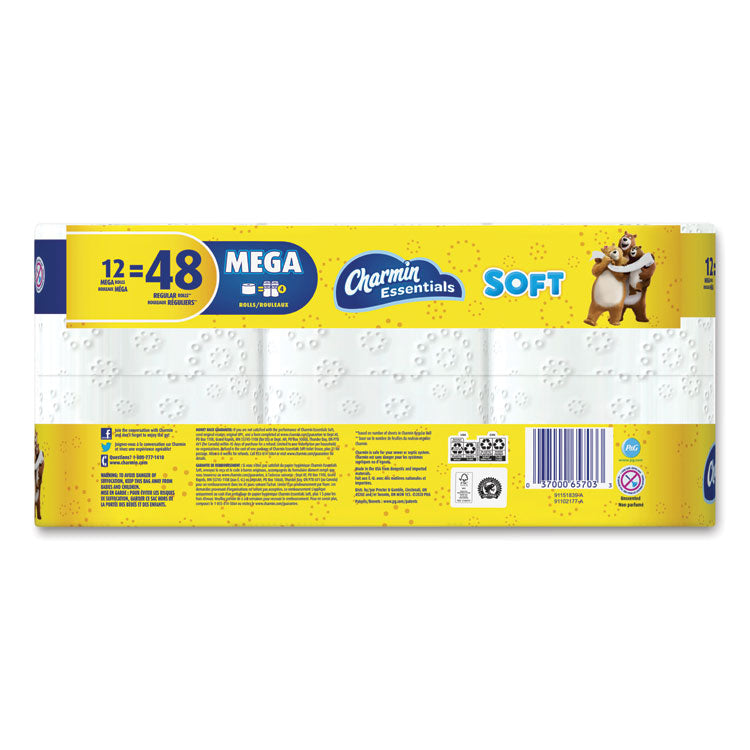 Charmin® Essentials Soft Bathroom Tissue, Septic Safe, 2-Ply, White, 352 Sheets/Roll, 12/Pack (PGC03159)