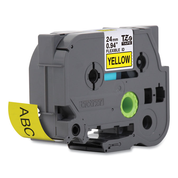 Brother P-Touch® TZe Flexible Tape Cartridge for P-Touch Labelers, 0.94" x 26.2 ft, Black on Yellow (BRTTZEFX651) Each