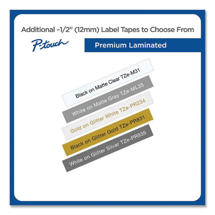 Brother TZe Premium Laminated Tape, 0.47" x 26.2 ft, White on Silver (BRTTZEPR935)
