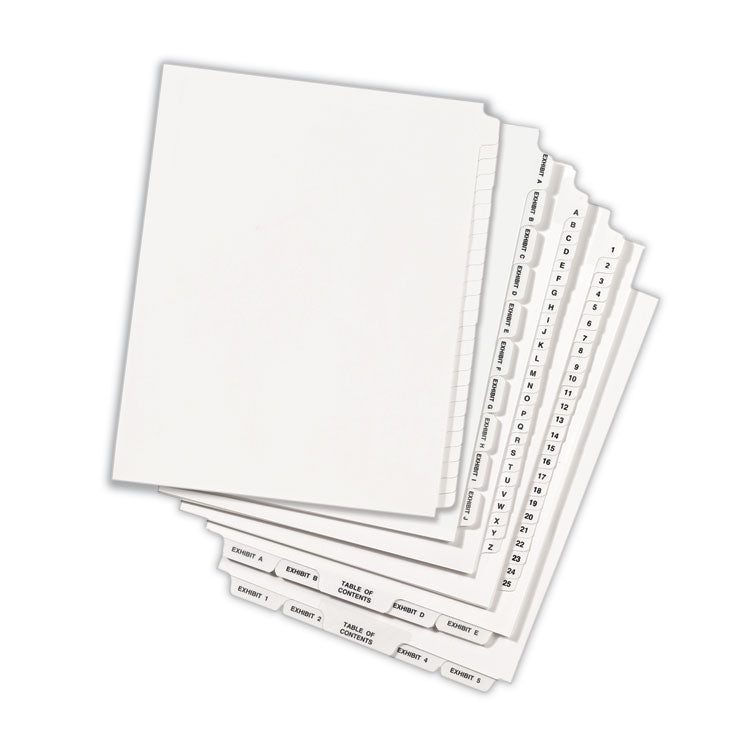 Avery® Blank Tab Legal Exhibit Index Divider Set, 25-Tab, 11 x 8.5, White, 1 Set (AVE11959)