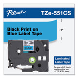 Brother P-Touch® TZe Laminated Removable Label Tapes, 0.94" x 26.2 ft, Black on Blue (BRTTZE551CS)