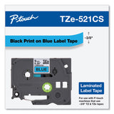 Brother P-Touch® TZe Laminated Removable Label Tapes, 0.35" x 26.2 ft, Black on Blue (BRTTZE521CS)