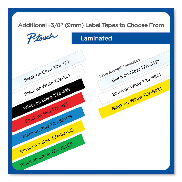 Brother P-Touch® TZe Laminated Removable Label Tapes, 0.35" x 26.2 ft, Black on Green (BRTTZE721CS) Each