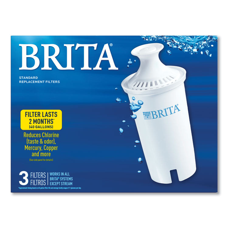 Brita® Water Filter Pitcher Advanced Replacement Filters, 3/Pack (CLO35503) Case of 3