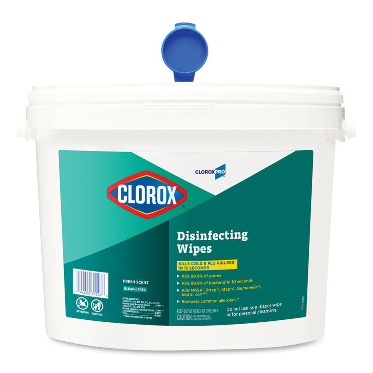 Clorox® Disinfecting Wipes, 1-Ply, 7 x 8, Fresh Scent, White, 700/Bucket (CLO31547)