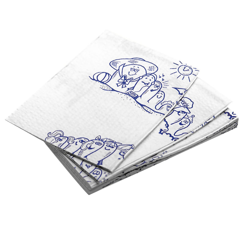 McKesson Procedure Towel 13 W X 18 L Inch White / Blue Cartoon Toes NonSterile (1069097_CS) 500/CS
