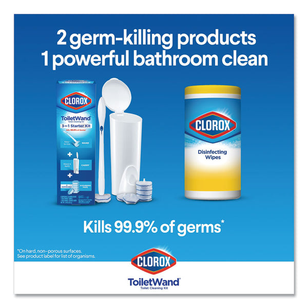 Clorox® Disinfecting ToiletWand Refill Heads, Blue/White, 10/Pack, 6 Packs/Carton (CLO31620)
