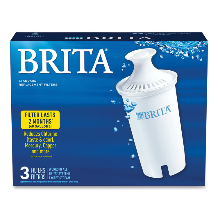 Brita® Water Filter Pitcher Advanced Replacement Filters, 3/Pack, 8 Packs/Carton (CLO35503CT) Case of 24