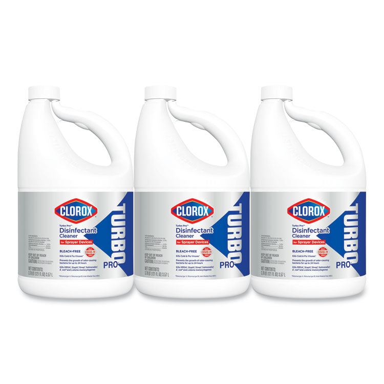 Clorox® Turbo Pro Disinfectant Cleaner for Sprayer Devices, 121 oz Bottle, 3/Carton (CLO60091)