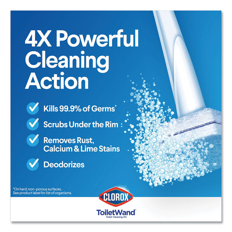 Clorox® Disinfecting ToiletWand Refill Heads, Blue/White, 10/Pack, 6 Packs/Carton (CLO31620)