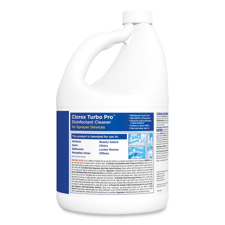 Clorox® Turbo Pro Disinfectant Cleaner for Sprayer Devices, 121 oz Bottle, 3/Carton (CLO60091)