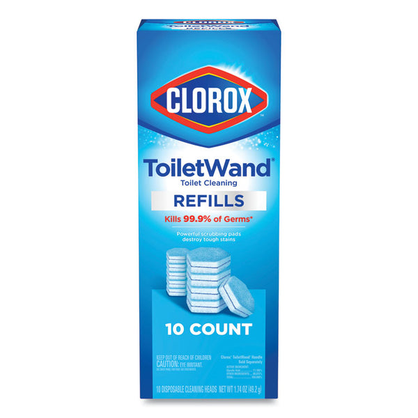 Clorox® Disinfecting ToiletWand Refill Heads, Blue/White, 10/Pack, 6 Packs/Carton (CLO31620)