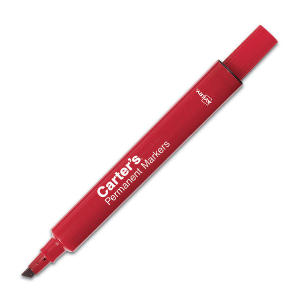 Carter's™ Large Desk Style Permanent Marker, Broad Chisel Tip, Red (AVE27177)