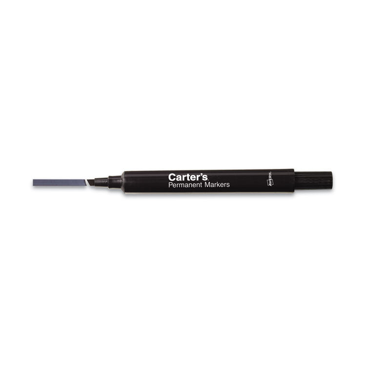 Carter's™ Large Desk Style Permanent Marker, Broad Chisel Tip, Black, Dozen (AVE27178)