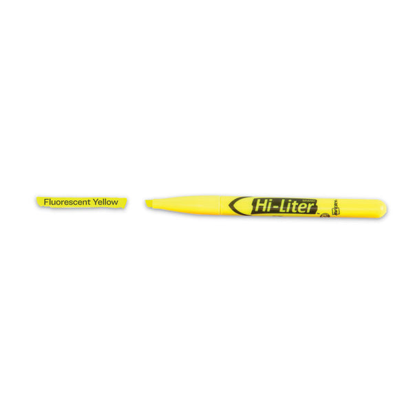 Avery® HI-LITER Pen-Style Highlighters, Fluorescent Yellow Ink, Chisel Tip, Yellow/Black Barrel, Dozen (AVE23591)