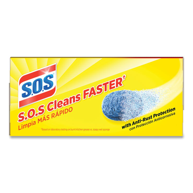 S.O.S.® Steel Wool Soap Pad, Steel, 4/Box, 24 Boxes/Carton (CLO98041) 24 Packs of 4